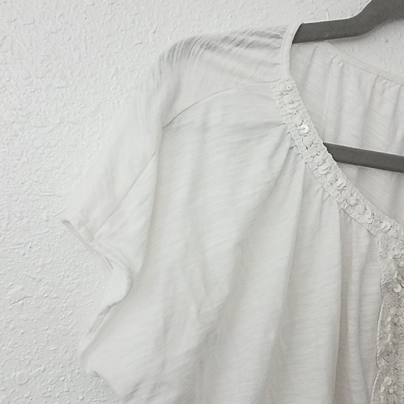 LOFT blouse small white dolman boho coastal neutral - Picture 4 of 6